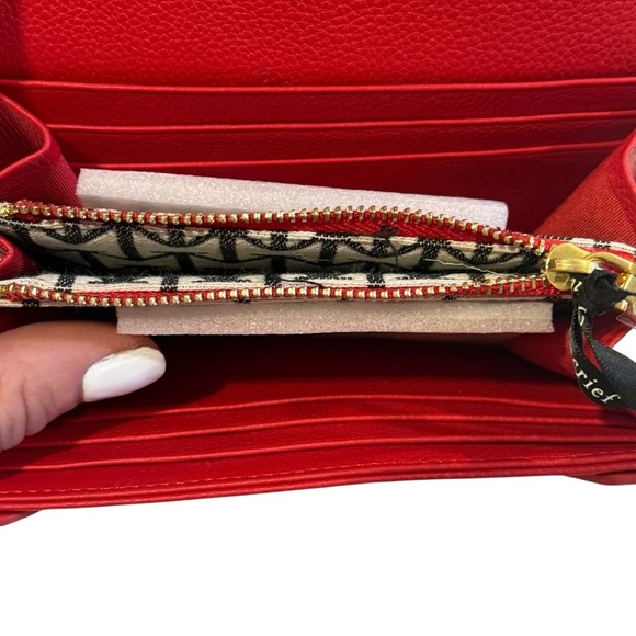 MONCRIEF London Larissa Red Leather Wallet London Designer NEW - Picture 4 of 7